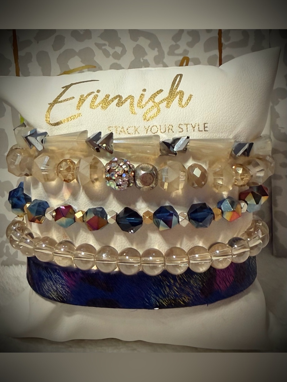 New ERIMISH Bracelets 5 pc Stack - Blue Iridescents